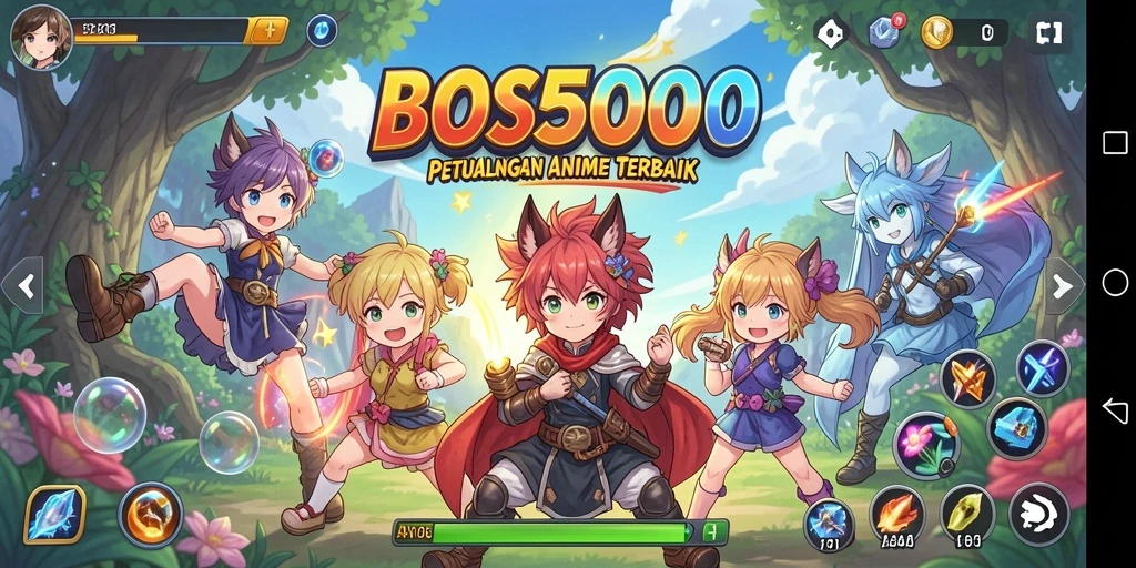 Tampilan gameplay menakjubkan dengan karakter Anime.