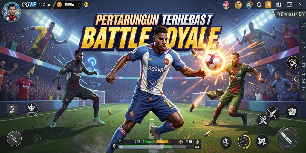 Tangkapan layar menunjukkan aksi seru dalam game Battle Royale.