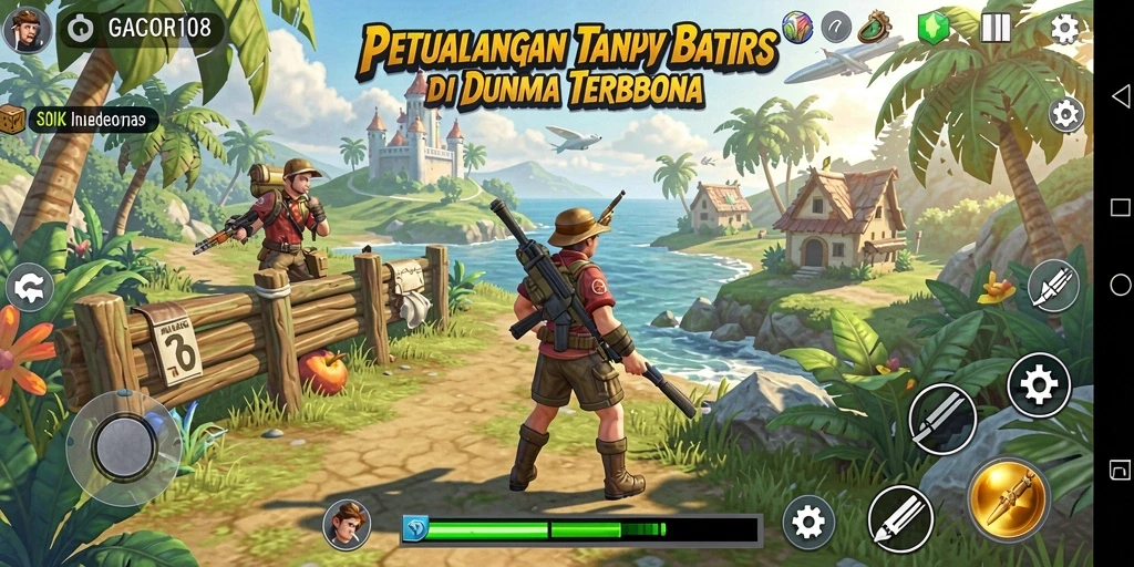 Tangkapan layar utama GACOR108 menunjukkan momen eksplorasi dunia terbuka yang menakjubkan.