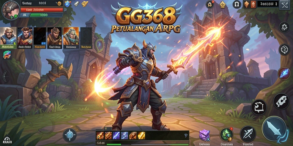Tangkapan layar gameplay GG368 menampilkan aksi pertarungan ARPG yang mendebarkan.