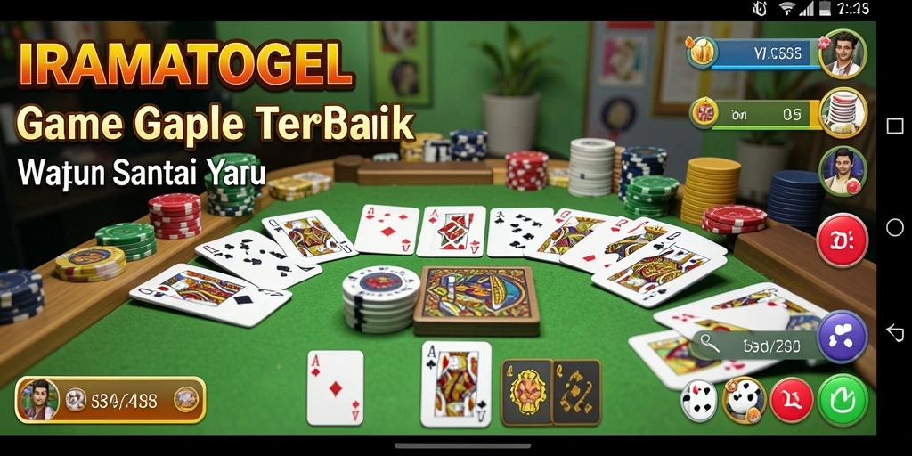 Screenshot gameplay IRAMATOGEL menampilkan aksi seru dalam permainan Gaple.