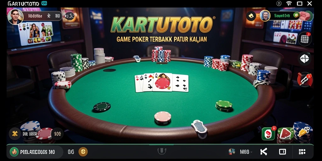 Screenshot utama KARTUTOTO dengan aksi gameplay Poker yang menarik.