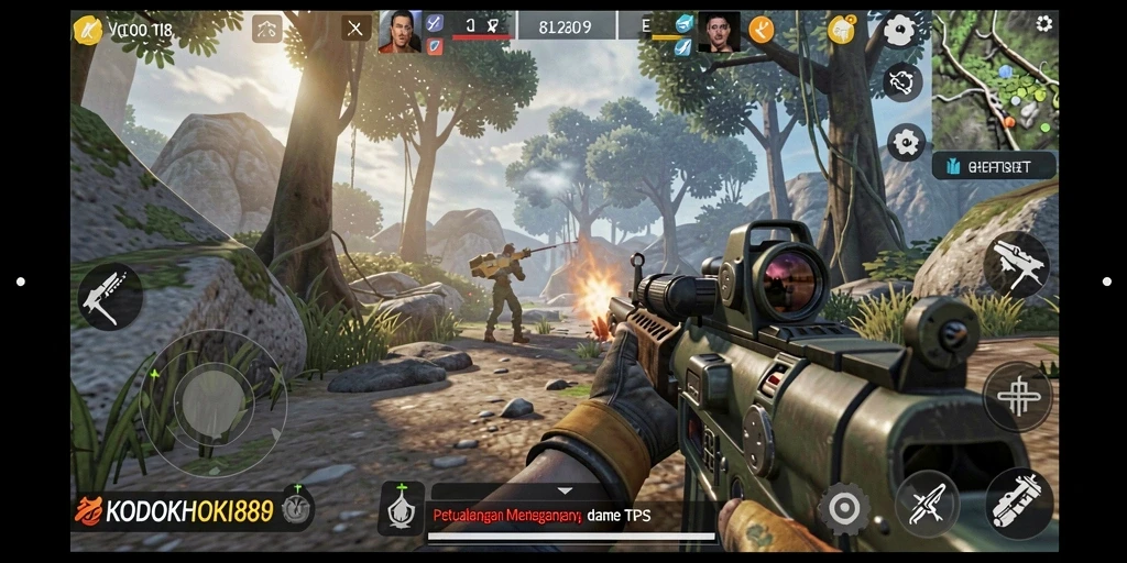 Tampilan seru gameplay KODOKHOKI889 saat aksi pertempuran berlangsung.