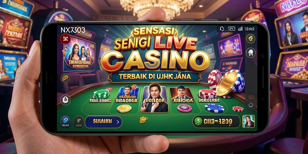 Screenshot utama NX303 menampilkan momen seru permainan kasino langsung.