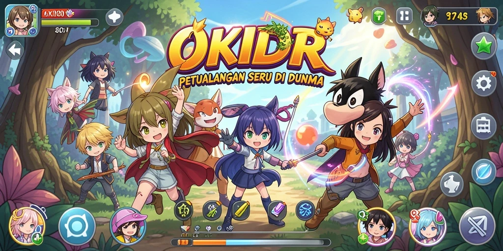 Tampilan menarik dari gameplay OKIDR di dunia Anime.