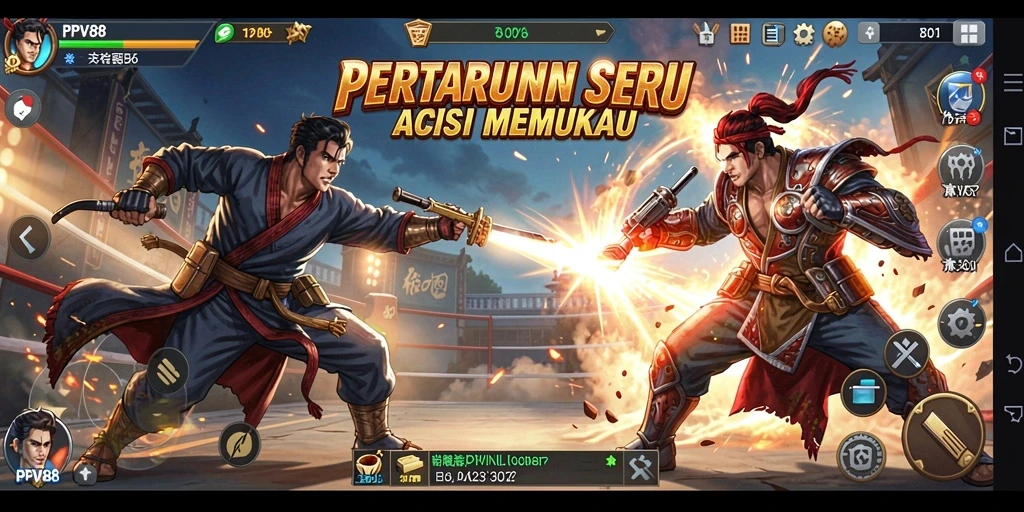 Screenshot gameplay PPV88 menampilkan pertarungan seru dengan karakter yang beragam.