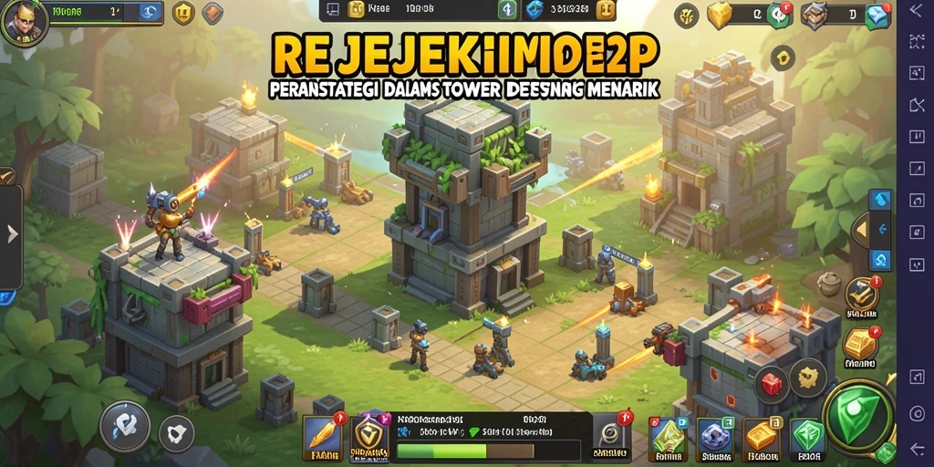 Tangkapan layar gameplay menegangkan dari game Tower Defense REJEKIPOP.