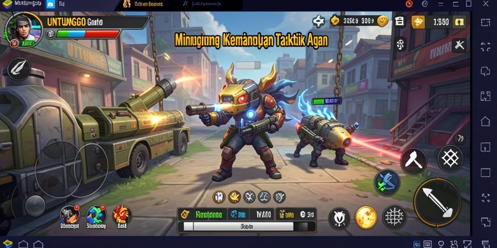 Tampilan gameplay strategis UNTUNGGO yang menantang dan interaktif.